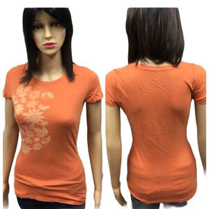 WS136 American Eagle Floral design Basic T Shirt M